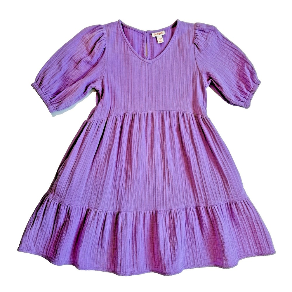 Puff Sleeve Cotton Gauze Dress Girl L 10 12 Pockets Purple Easter Church Party